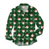 Men's Christmas Shirt with Snowflake Print, Long Sleeve Button-Up Top view 1
