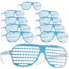 dressforfun Retro Party Glasses, Blue/White Grid, 10-Pack view 1