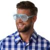 dressforfun Retro Party Glasses, Blue/White Grid, 10-Pack view 3