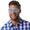 dressforfun Retro Party Glasses, Blue/White Grid, 10-Pack view 4