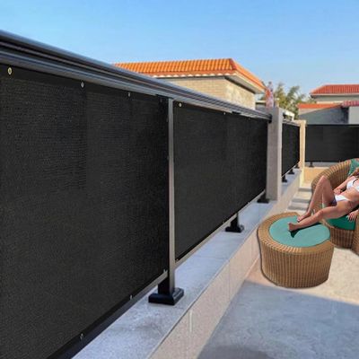 HEFJIAYCIQ Balcony Privacy Screen, HDPE, Black, 100 x 450 cm