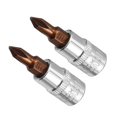 CoCud 2-Piece PH1 Phillips Impact Bit Socket, 1/4-Inch Drive, S2 Steel, CR-V