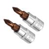 CoCud 2-Piece PH1 Phillips Impact Bit Socket, 1/4-Inch Drive, S2 Steel, CR-V view 1