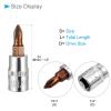 CoCud 2-Piece PH1 Phillips Impact Bit Socket, 1/4-Inch Drive, S2 Steel, CR-V view 2