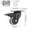 IQWTU Heavy-Duty Swivel Casters with Brakes, 75 mm Furniture Casters, Dual-Bearing PU Trolley Wheels, Rubber Swivel Casters with Screws and Nuts, Set of 4 Industrial Plate Casters up to 500 kg view 2