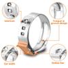 10-Pack 304 Stainless Steel Single-Ear Hose Clamps, Assorted Sizes, Stepless Crimp-O Clips (7.8/9.5 mm) view 3
