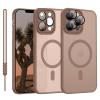 YUANDMI iPhone 13 Pro Max Case with MagSafe Compatibility, Magnetic Slim Matte Case, Brown view 1