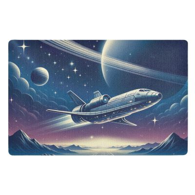Space Adventure Blue Doormat, Durable, 81.3 x 50.8 cm