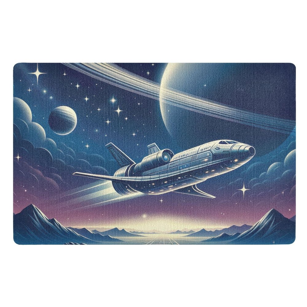 Space Adventure Blue Doormat, Durable, 81.3 x 50.8 cm