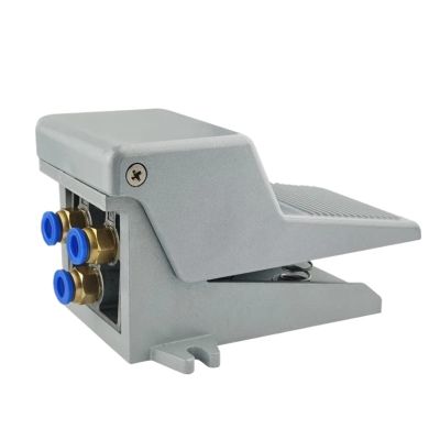 DNMBVQJB 4F210-08 2-Position 5-Way Momentary Air Tool Foot Pedal Valve Switch, 4F210-08L Locking Pedal Valve with 12 mm Fittings