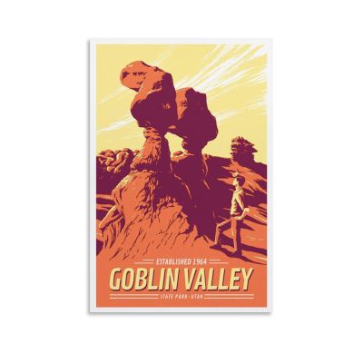 YQCQCS Goblin Valley State Park Utah Vintage Hoodoos Canvas Wall Art Poster
