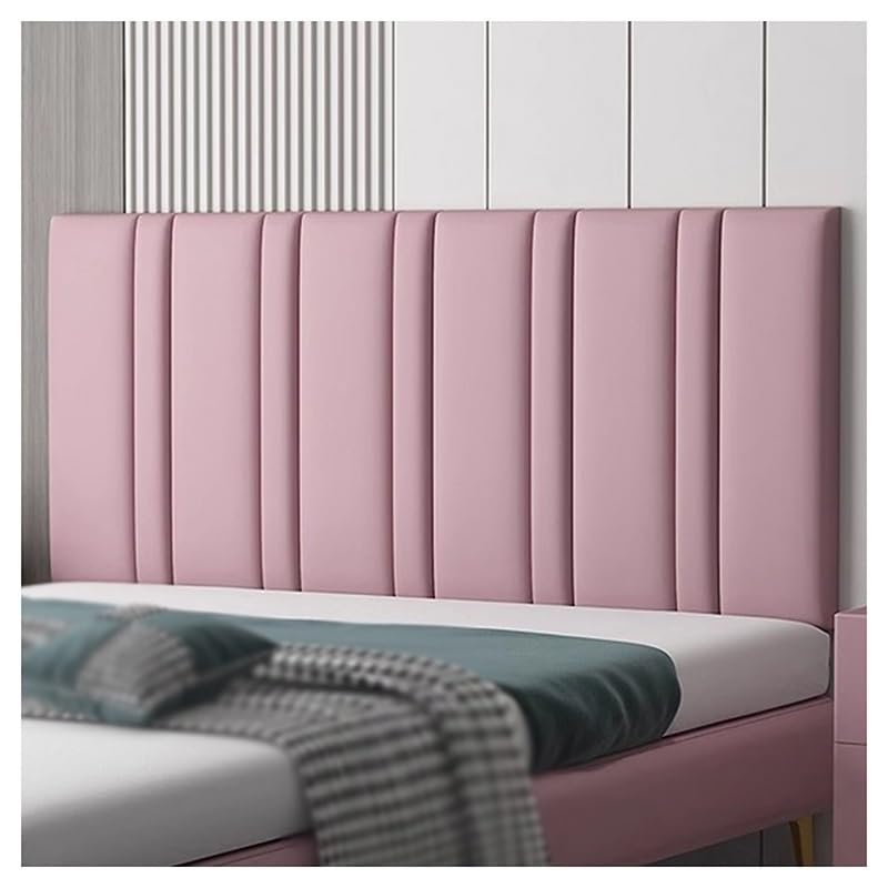 JYHHGDS 3D Collision-Protection Wall Padding, Waterproof PU Headboard Wall Stickers, Padded Decorative Wall Panels for Bedroom, Living Room, Hotel, Pink, 180 x 80 cm