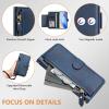 Rfvzubemok Case for Oppo A55s 5G, PU Leather Wallet Cover with Card Holder, Magnetic Closure, Stand, Blue view 3