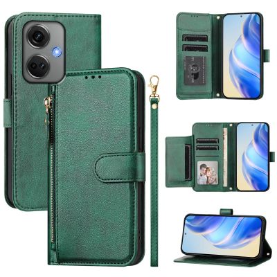 Compatible with OnePlus Nord CE3 5G CPH2569 / Oppo K11 5G PJC110 PU Leather Card Holder Wallet Flip Case with Magnetic Closure and Stand, Green