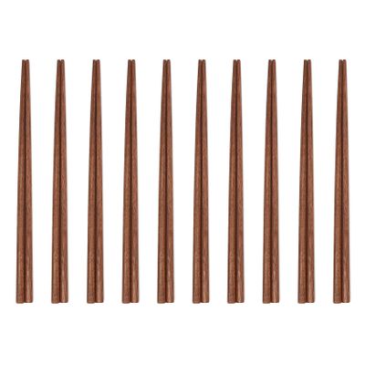 UPTALY 10 Pairs Black Walnut Wood Chopsticks, 7.3 in/19 cm
