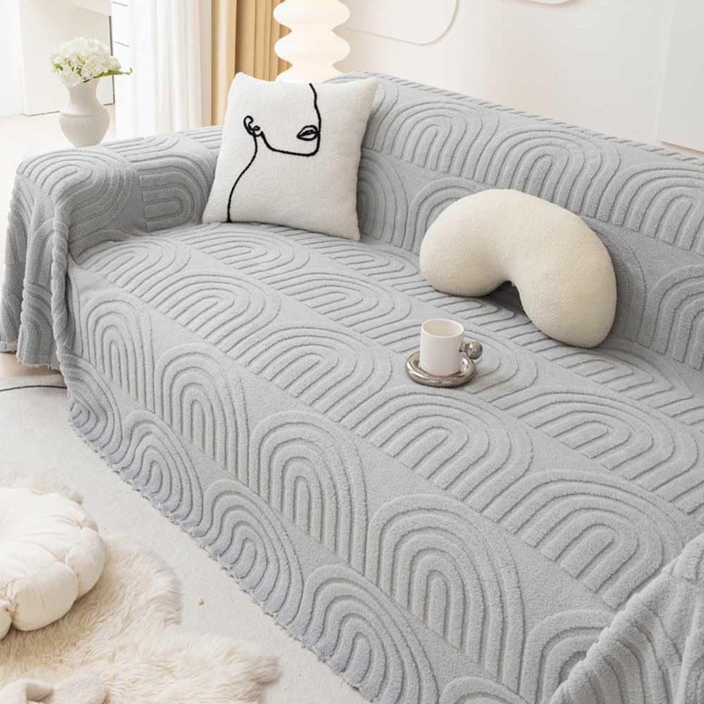 L-Shaped Sofa Cover, Chenille Couch Throw, 175 x 180 cm