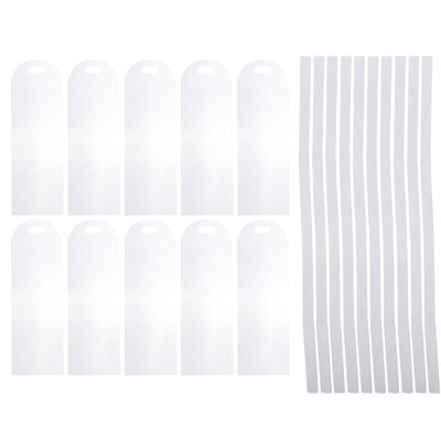 VILLCASE 10-Pack Blank Acrylic Bookmarks with Ribbon, DIY Page Markers and Luggage Tags