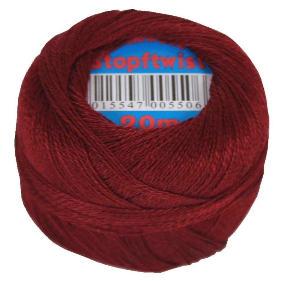 Cotton Darning Thread, 8-Ply Mercerized, 20 m, Wine Red (0884)