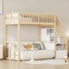 Kebnor 90 x 200 cm Loft Bed with Safe Storage Ladder, Solid Pine Frame for Kids and Teens (Wood + White) view 2