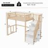 Kebnor 90 x 200 cm Loft Bed with Safe Storage Ladder, Solid Pine Frame for Kids and Teens (Wood + White) view 4