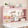 LXRHLIKG Multi-Level Desktop Shelf with Fabric Drawers and Reading Stand, Pink, 31.5 in view 1