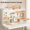 LXRHLIKG Multi-Level Desktop Shelf with Fabric Drawers and Reading Stand, Pink, 31.5 in view 3