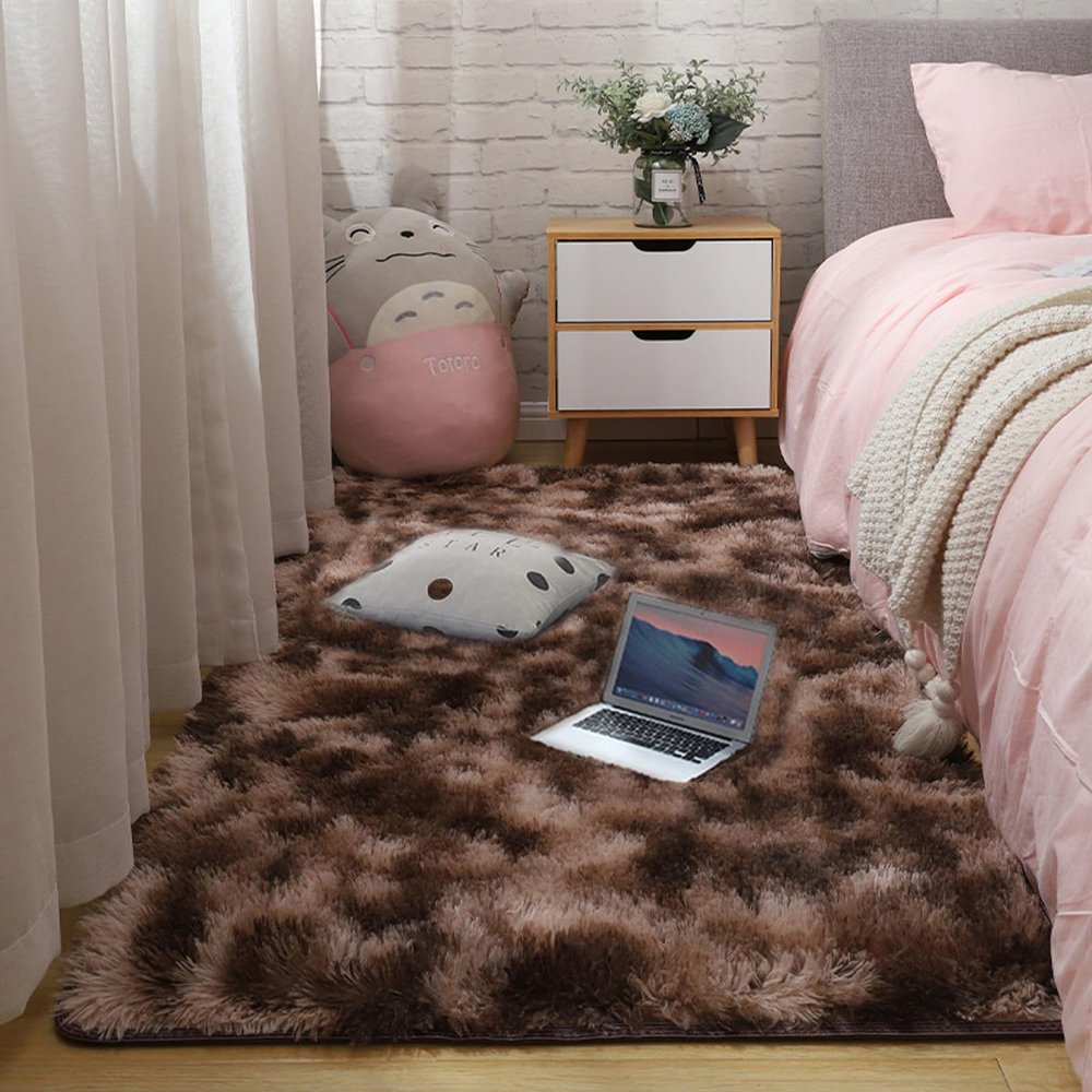 XUEDNGM Shaggy Runner Rug 70 x 220 cm, Brown