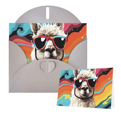 Alpaca with Sunglasses Blank Greeting Card, 6 x 8 in, with Envelope