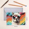Alpaca with Sunglasses Blank Greeting Card, 6 x 8 in, with Envelope view 2
