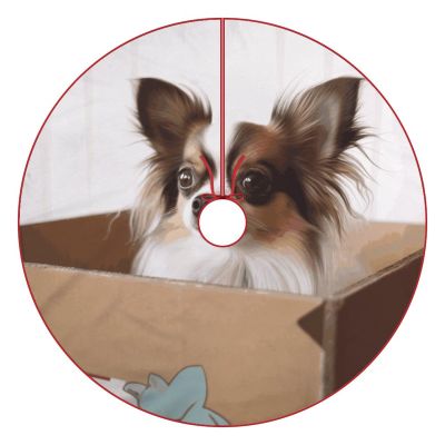 Christmas Tree Skirt, 30 in, Papillon in the Box