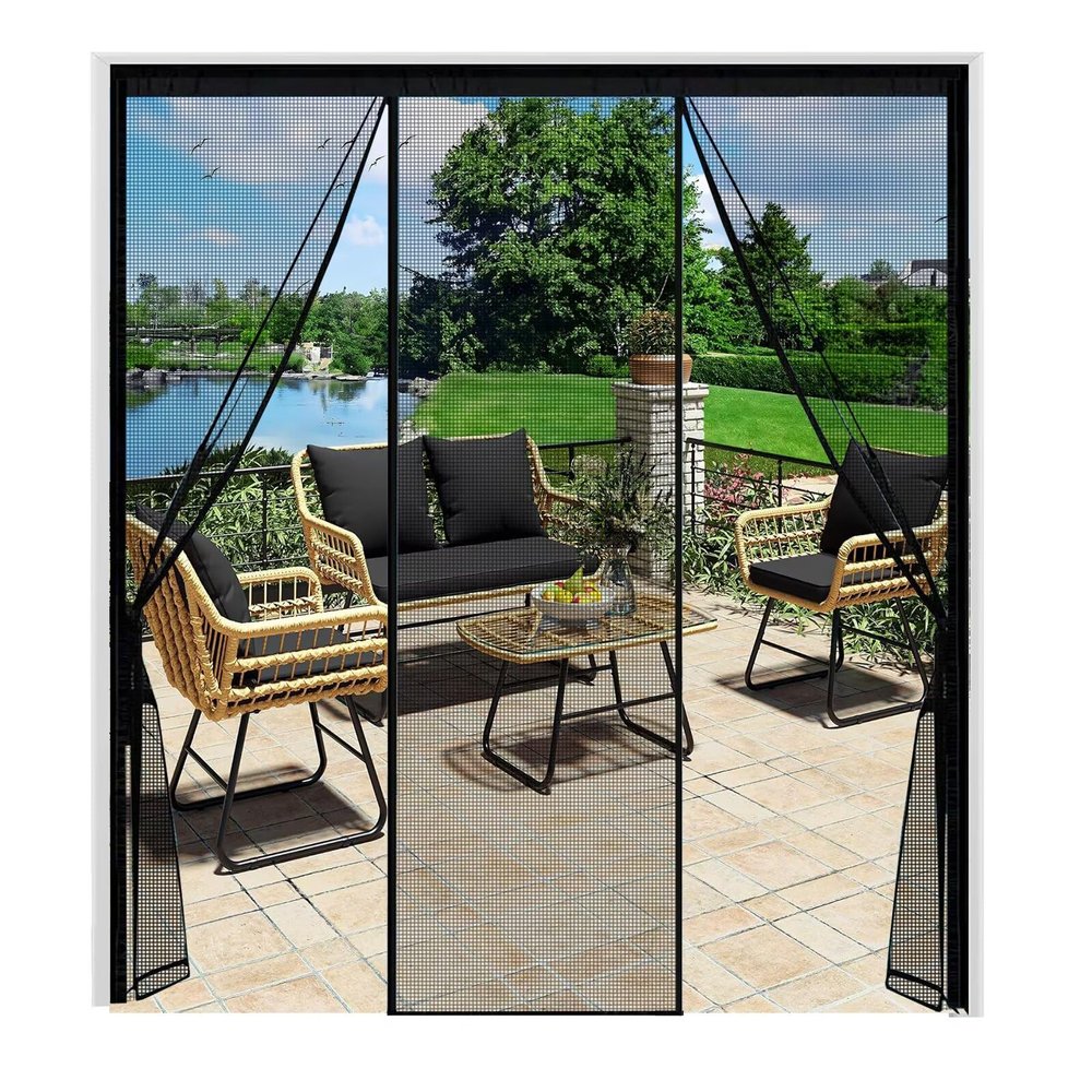 Magnetic Insect Screen Door Curtain, 200 x 280 cm, Black