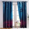 Blackout Curtains Mysterious Forest Flowers Vintage, H 214 × W 91.5 cm, 2-Pack, Blue view 2