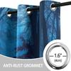 Blackout Curtains Mysterious Forest Flowers Vintage, H 214 × W 91.5 cm, 2-Pack, Blue view 3