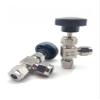 1pc Adjustable Right-Angle Needle Valve for 6/8/10/12 mm OD Tubes, 304 Stainless Steel, High Pressure, Acid-Resistant, Crane Card Set (10 mm) view 1