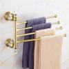 MKAK Bathroom Movable Towel Holder, 4-Tier Chrome Towel Bar, Bathroom Hardware, Gold, 3-Tier view 2
