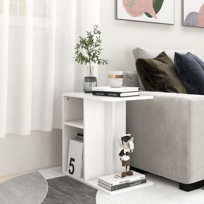 Lauuoeriau Side Table, White, 50 x 30 x 50 cm, Engineered Wood