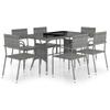 LXYZWRW 7-Piece Polyrattan Garden Furniture Set, Anthracite & Gray view 2