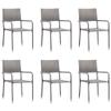 LXYZWRW 7-Piece Polyrattan Garden Furniture Set, Anthracite & Gray view 3