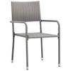 LXYZWRW 7-Piece Polyrattan Garden Furniture Set, Anthracite & Gray view 4