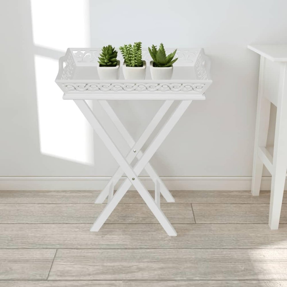 Lauuoeriau Tables, Accent Tables, Side Tables, Side Table with Tray, White