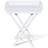 Lauuoeriau Tables, Accent Tables, Side Tables, Side Table with Tray, White view 3