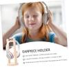 Wooden Headphone Stand with Round Base for Headsets, Sturdy view 4