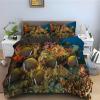 YZQGLHP Butterflyfish Bedding Set 155 x 220 cm, Coral Duvet Cover with Black Lining and 2 Pillowcases, Soft Microfiber, 3-Piece Set with Zippers view 1