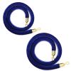 Blue Twisted Crowd-Control Rope with Polished Snap Hooks, 1.5 m, 3.2 cm Diameter view 1