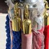 Blue Twisted Crowd-Control Rope with Polished Snap Hooks, 1.5 m, 3.2 cm Diameter view 3