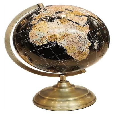 LXWKAI Handcrafted Decorative World Globe, Black Ocean, Small