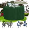 ZYXYMY Round Outdoor Garden Furniture Cover, 190 x 45 cm, 420D Oxford Fabric, Winter-Ready, Tear-Resistant, Windproof, Green view 1