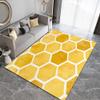 3D-Printed Abstract Geometric Checked Stripe Rug for Bedroom, Kids' Room, and Playroom, Flannel Memory Foam, Non-Slip view 3