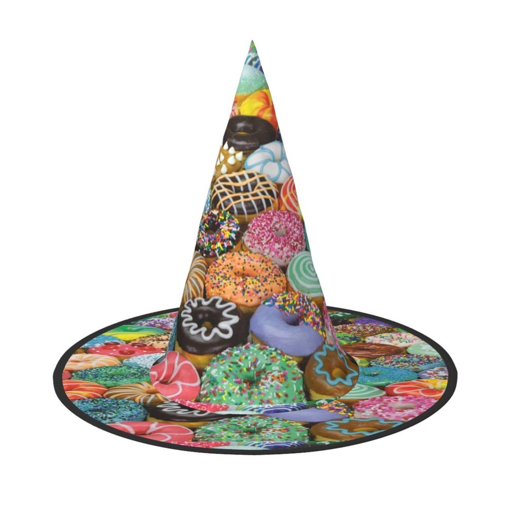 SKKNT Adult Halloween Witch Hat with Donut Print