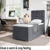MEBLINI LUKAS Box Spring Bed with Storage - Upholstered Single Bed with Mattress and Topper - Storage Bed with Headboard - 100x200 cm, Right-Side Opening, H4, Dark Gray Velvet view 4